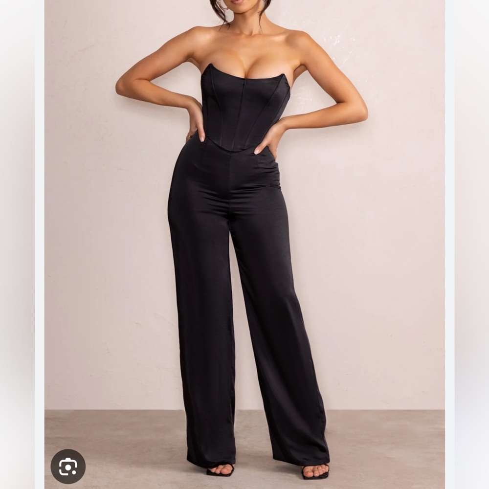 Club L Satin Wide Leg Jumpsuit